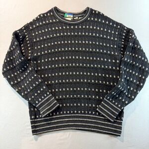 Iago Made In Italy Sweater Mens Large Blue Knit Textured Vintage